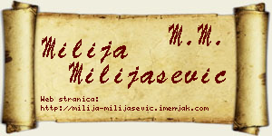 Milija Milijašević vizit kartica
